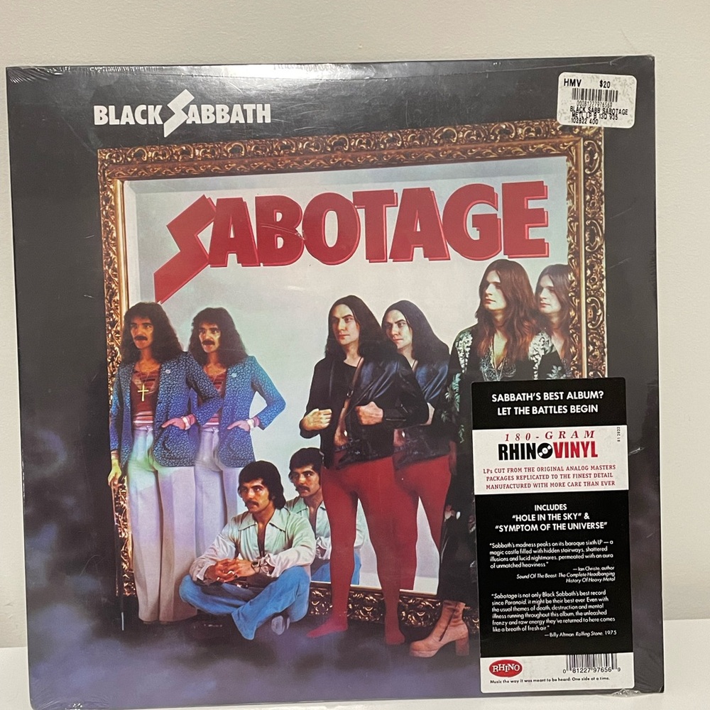 New sealed Black Sabbath Sabotage Vinyl Record